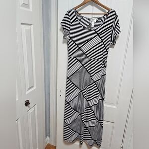 Black and White Striped Maxi Dress
